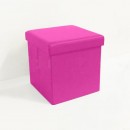 Pufas KB2-BP sulankstomas su daiktadėže (Pink PVC) - TEIRAUTIS