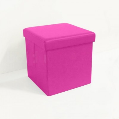 Pufas KB2-BP sulankstomas su daiktadėže (Pink PVC) - TEIRAUTIS