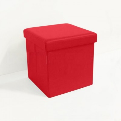 Pufas KB2-BP sulankstomas su daiktadėže (Red PVC) 