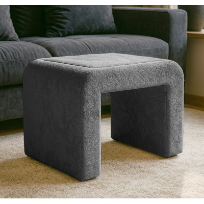 Pufas FUDGY su padėklu (Chenille Seal #18 Pilkas)