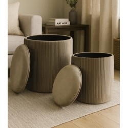 Pufų komplektas MONTEX (2vnt.) (Velvet #11 Šviesiai rudas)