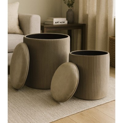 Pufų komplektas MONTEX (2vnt.) (Velvet #11 Šviesiai rudas)