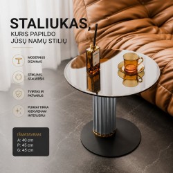 Staliukas ARICA apvalus stiklinis Staliukas ARICA apvalus stiklinis