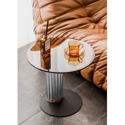 Staliukas ARICA apvalus stiklinis 