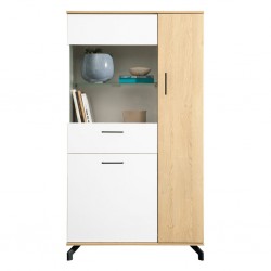 Vitrina MADISON ST-05 (Balta/Dab biszkoptowy) NAUJIENA