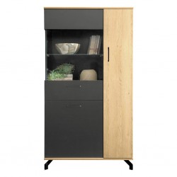 Vitrina MADISON ST-05 (Juoda/Dab biszkoptowy) NAUJIENA